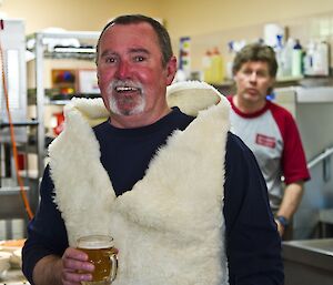 Joe wearing woolly vest