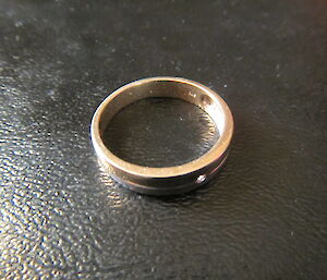 Close up shot of Gavin wedding ring