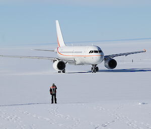 Flight FA01 arrives from Hobart