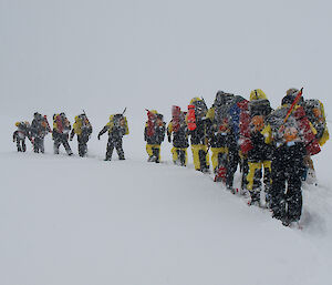 Snowshoe group heading to Shirley Island