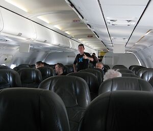 The interior of a comfortable plane