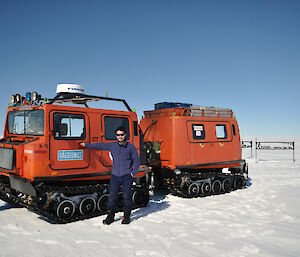 Shane standing beside the Hagg vehicle