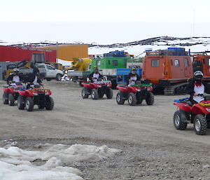 Santa’s penguins escorting Rudolph the red nosed Hägglunds