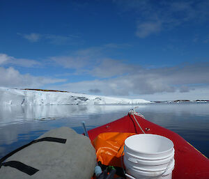 View from an inflatable boat on the way to Beall Island