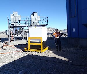 Steve and the load bank used to test the generators