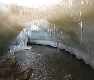 Image from within a small melt stream