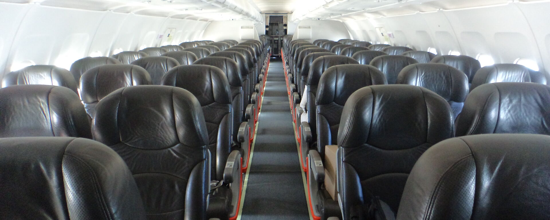 Arrive empty to depart full — the inside of the A319 on the way down