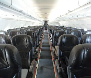 Arrive empty to depart full — the inside of the A319 on the way down