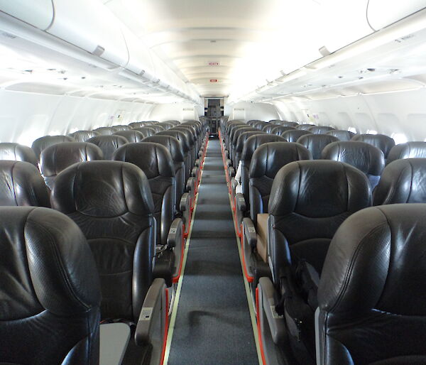 Arrive empty to depart full — the inside of the A319 on the way down