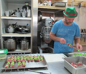 Steve Black working as slushy in the kitchen at Casey Station.