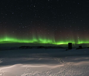 Aurora viewed from Wilkes Hilton, near Casey Station, Antarctica
