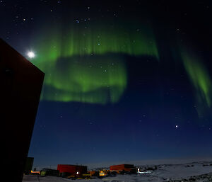 Aurora captured above Casey station, Antarctica