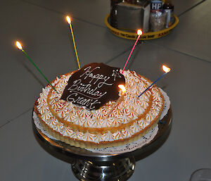 An expeditioners birthday cake at Casey station