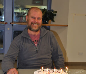 A expeditioner at Casey station celebrates his birthday