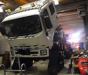 STS800 Isuzu truck in the workshop at Casey station