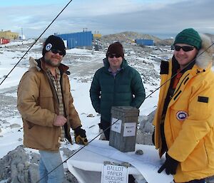 Expeditioner Steve votes in the WA senate election, at Casey station, Antarctica