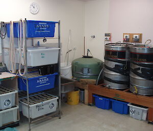 The pre-renovated home brew room in Casey station, Antarctica