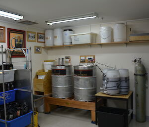 The post-renovation home brew room in Casey station, Antarctica