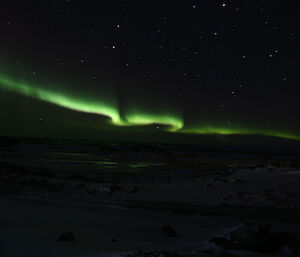 The aurora australis above Casey during April 2014