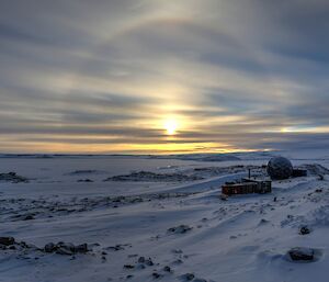 Ice halo around the sun