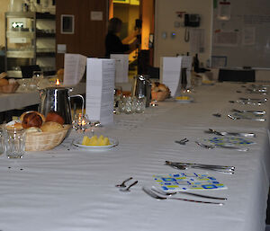 Saturday night table setting at Casey 2014