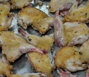 Plate full of cooked quail at Casey 2014