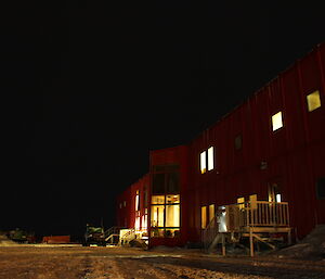 The red shed at Night taken from the west