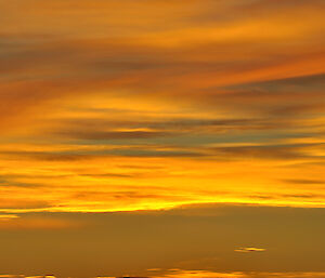 Sunset at Casey with brilliant golden hues