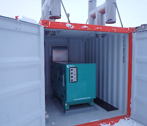 A Generatore installed inside a container ready for field project deployment 20140–15