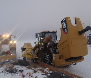 A snowy cold day for work outside at Casey station