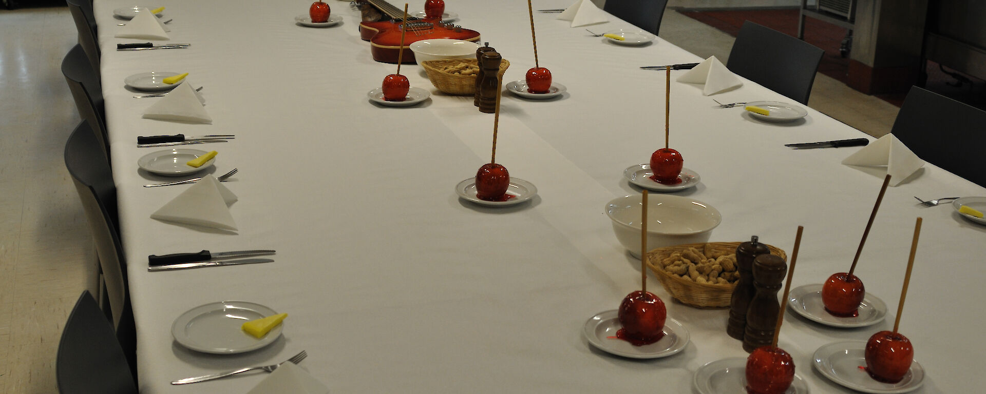 Table set for Saturday night dinner