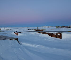 A view of the buried station at Wilkes taken in the Winter light