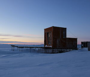 A view of some of the buildings still standing and ice free at Wilkes