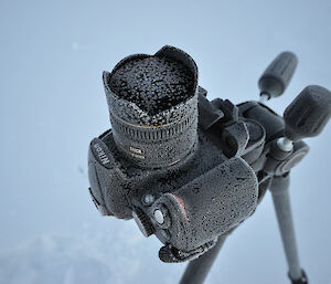 A camera covered in frost at Wilkes
