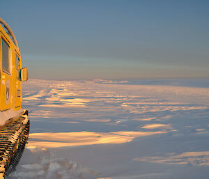 Hagglund heading up onto the plateau out of Casey in the winter afternoon sun