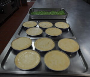 Pies before cooking in the Kitchen