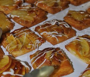 A close up picture of a tray of Danish pastries made at Casey for Midwinter brunch — winter 2014