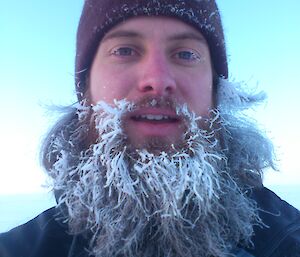 Cary Collis at Casey 2014 with ice on his beard