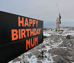 The new happy birthday sign installed at Casey Winter 2014