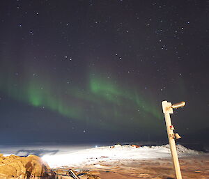 An aurora during the refuelling operation at Casey winter 2014