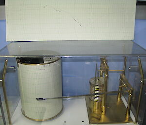 A meteorological barograph in use at Casey station, Antarctica