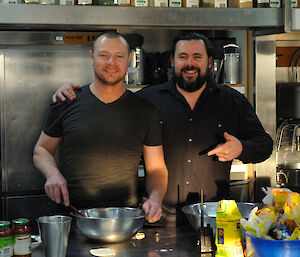 Eddie Dawson and Pete Hargreaves in the kitchen at Casey
