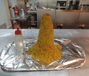 A dough volcano made by the Chef at Casey for National Science week August 2014