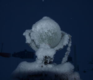 A frost covered meteorological instrument, at Casey station