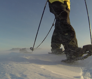 Image of legs walking to Wilkes from Casey August 2014