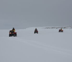 Heading back to Casey after a trip on the sea ice at Casey August 2014