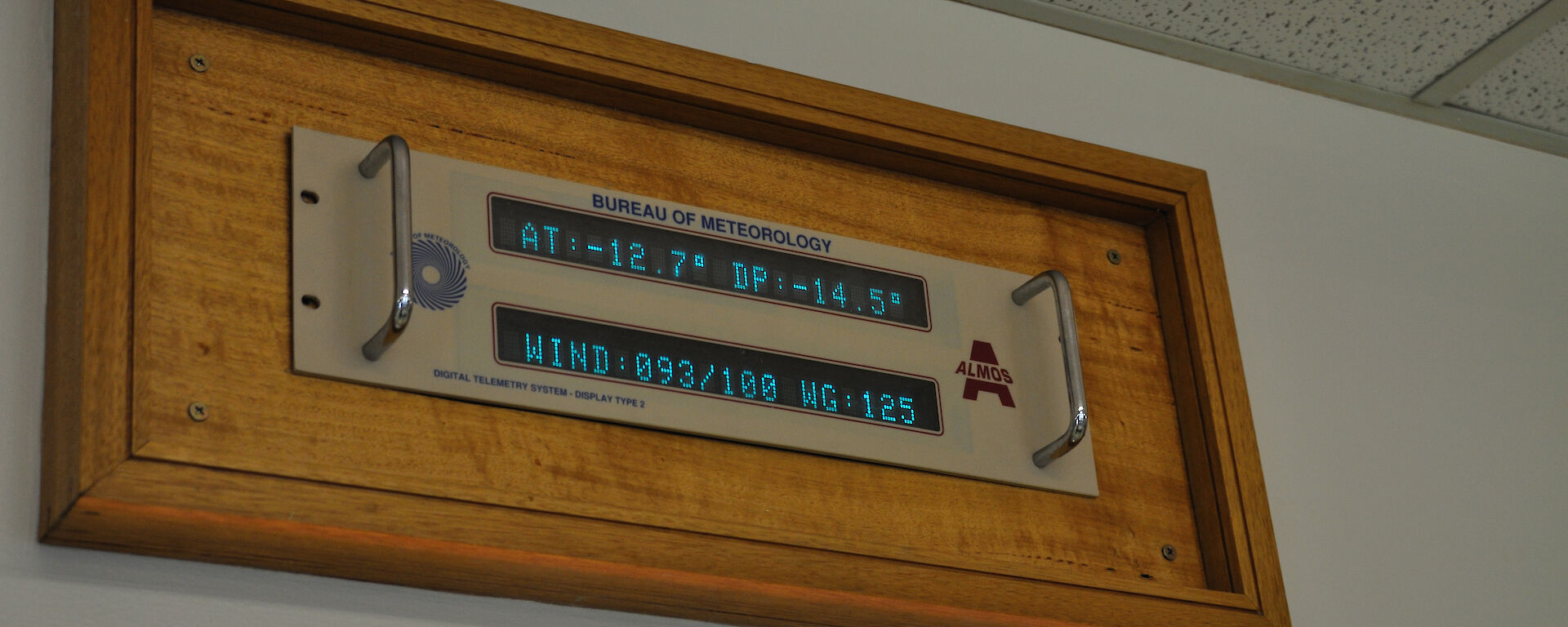 The Bureau of Meteorology readout in the Casey Dining Room