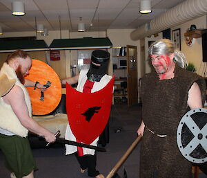 Mock battles at Casey Vikings party September 2014