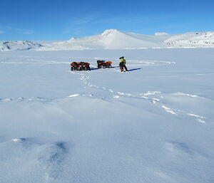 On the sea ice in O;Brien Bay near where the FOCE experiment will take place