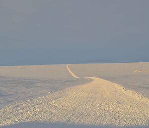 The groomed road from Casey to the skiway